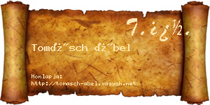Tomásch Ábel névjegykártya